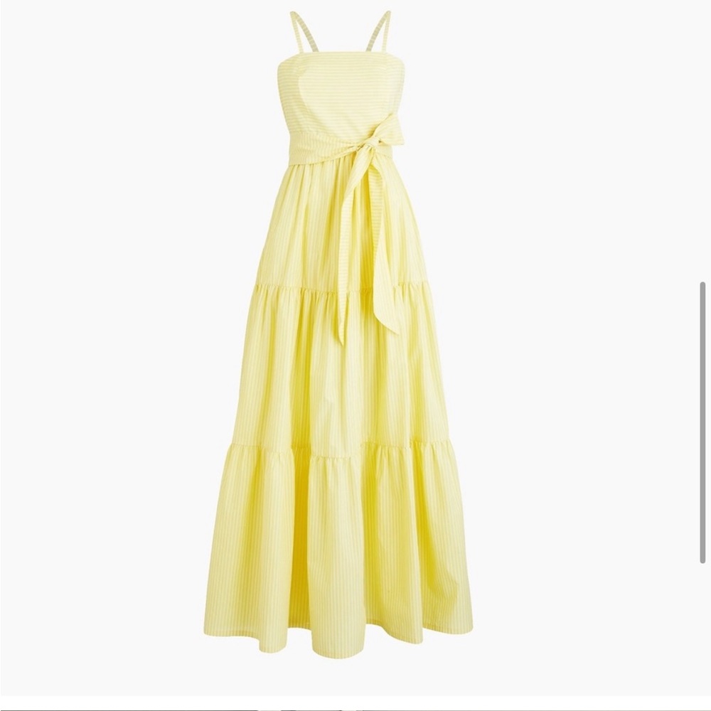 J. Crew Yellow Poplin Striped Maxi Dress - Size 6 - NWT